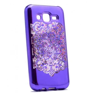 Galaxy J5 Kılıf Zore Lazer Çiçekli Sıvılı Silikon