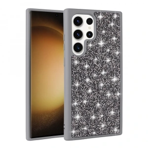 Galaxy S22 Ultra Kılıf Parlak Taşlı Tasarım Zore Pırlanta Kapak