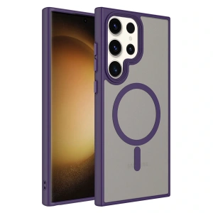 Galaxy S23 Ultra Kılıf Mat Arka Yüzey Wireless Şarj Özellikli Zore Flet M-safe Kapak