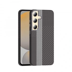 Galaxy S24 Kılıf M-safe Şarj Özellikli Karbon Fiber Görünümlü Zore Gros Kapak