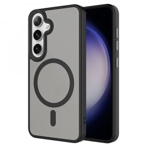 Galaxy S24 Kılıf Sert PC Arka Yüzey Wireless Şarj Özellikli Zore Flet M-safe Kapak