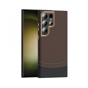 Galaxy S24 Ultra Kılıf M-safe Şarj Özellikli Karbon Fiber Görünümlü Zore Gros Kapak