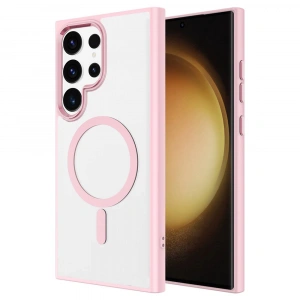 Galaxy S24 Ultra Kılıf M-safe Şarj Özellikli Zore Krom M-safe Silikon Kapak