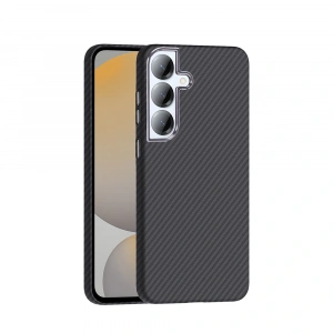 Galaxy S25 Plus Kılıf M-safe Şarj Özellikli Karbon Fiber Görünümlü Zore Gros Kapak