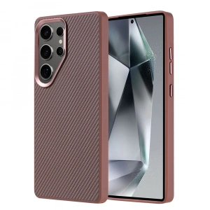 Galaxy S25 Ultra Kılıf M-safe Şarj Özellikli Karbon Fiber Görünümlü Zore Troy Kapak