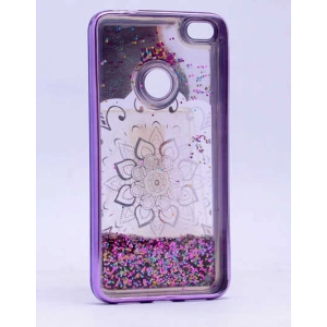 Huawei P9 Lite 2017 Kılıf Zore Lazer Çiçekli Sıvılı Silikon