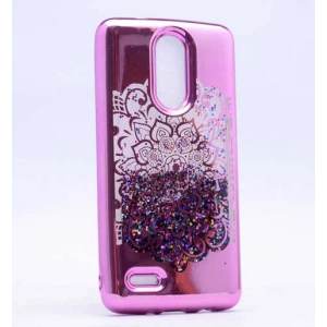 LG K8 2017 Kılıf Zore Lazer Çiçekli Sıvılı Silikon