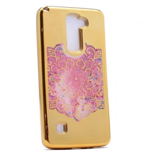 LG Stylus 2 Kılıf Zore Lazer Çiçekli Sıvılı Silikon