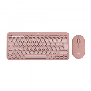 Logitech Pebble 2 Multi-Device Bluetooth Klavye Mouse Set - Pudra Pembe
