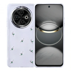 Tecno Spark 30C Kılıf Airbag Tasarımlı Simli Şeffaf Zore Kutup Kapak