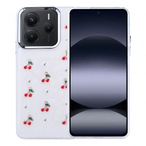 Xiaomi Redmi Note 14 5G Kılıf Airbag Tasarımlı Simli Şeffaf Zore Kutup Kapak