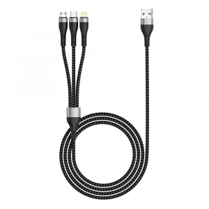Zore ZR-43 3in1 USB-A to Lightning – Type-C – Micro Şarj ve Data Kablosu 20W 1.5M