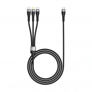 Zore ZR-45 3in1 USB-A to Lightning - Type-C - Type-C Şarj ve Data Kablosu 20W 1.5M