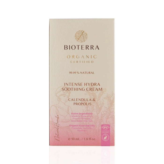 Bioterra Organik İntense Hydra Soothing Cream Yoğun Nemlendirici Yatıştırıcı (Propolis Aynısafa) Krem 50 ml