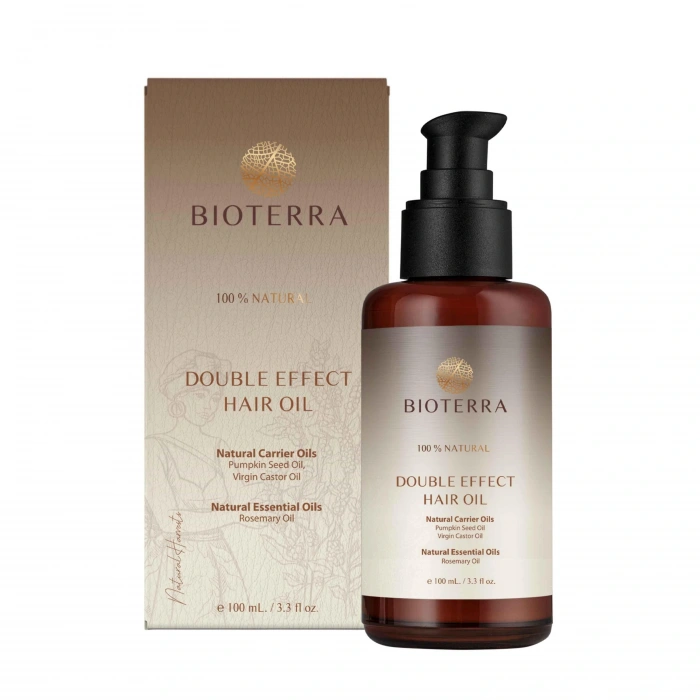 Bioterra Saç Bakım Yağı Double Effect Hair Treatment Oil 100 ml - Saç Köklerini Besleyici Ve Onarıcı Etki