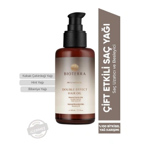 Bioterra Saç Bakım Yağı Double Effect Hair Treatment Oil 100 ml - Saç Köklerini Besleyici Ve Onarıcı Etki