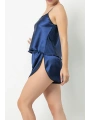 Desire Saten Şort Takım - Mavi