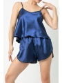 Desire Saten Şort Takım - Mavi