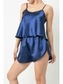 Desire Saten Şort Takım - Mavi