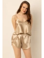 Desire Saten Şort Takım - Taş