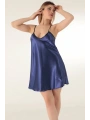 Flame Saten Gecelik - Mavi