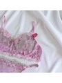 Flower Bralet Takım -Pembe (Büyük Beden)