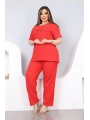 Mist Pijama Takımı - Kırmızı (Büyük Beden)