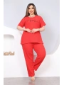 Mist Pijama Takımı - Kırmızı (Büyük Beden)