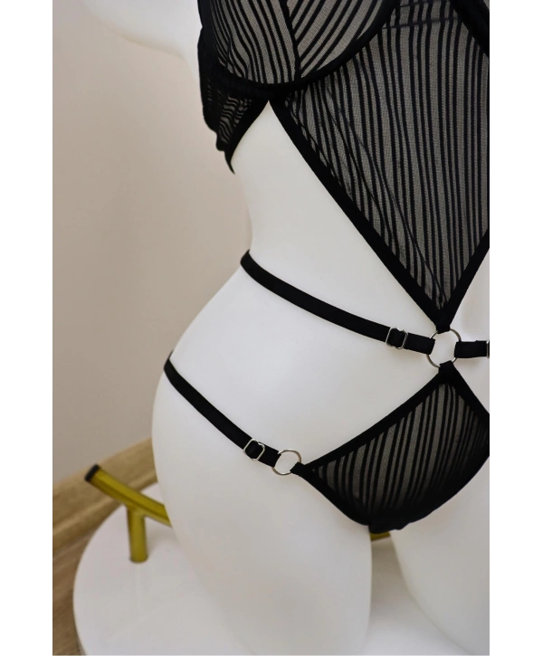 Bouquet Bodysuit - Siyah