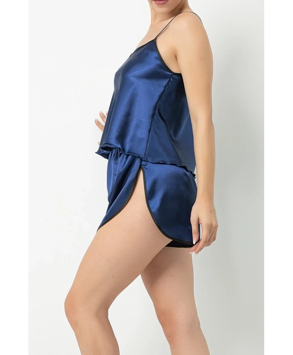 Desire Saten Şort Takım - Mavi