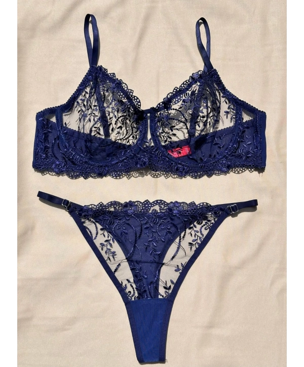 Garden Bralet Takım Lacivert (Büyük Beden)