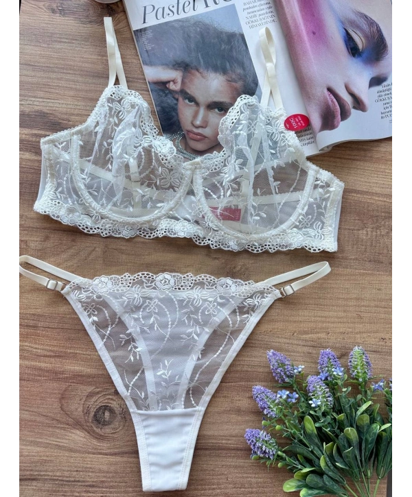 Garden Bralet Takım Beyaz (Büyük Beden)