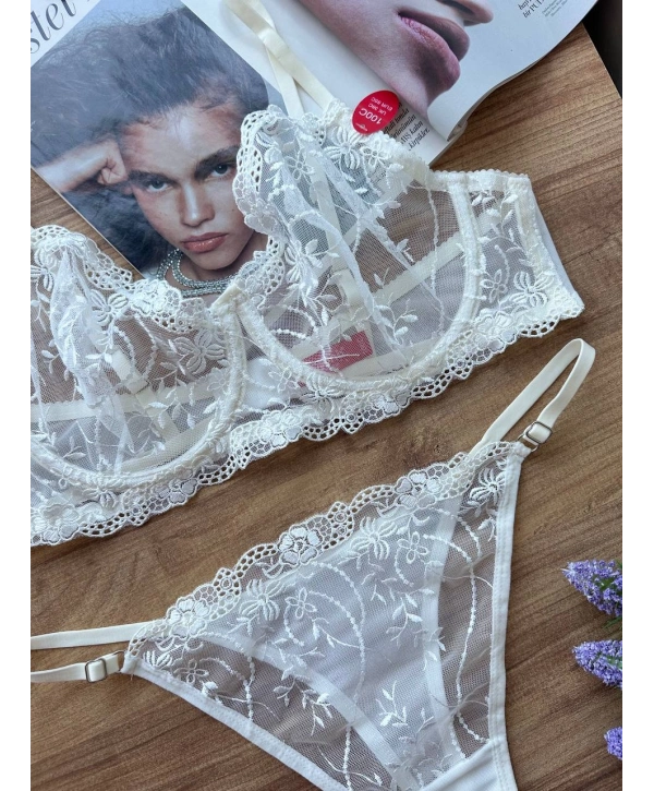 Garden Bralet Takım Beyaz (Büyük Beden)