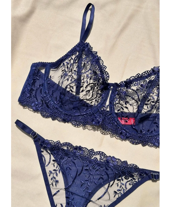 Garden Bralet Takım Lacivert (Büyük Beden)