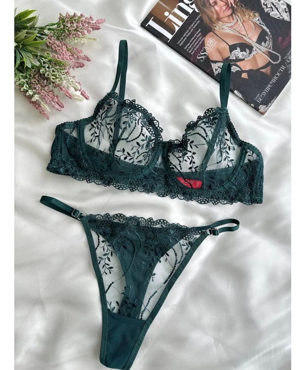 Garden Bralet Takım Yeşil (Büyük Beden)