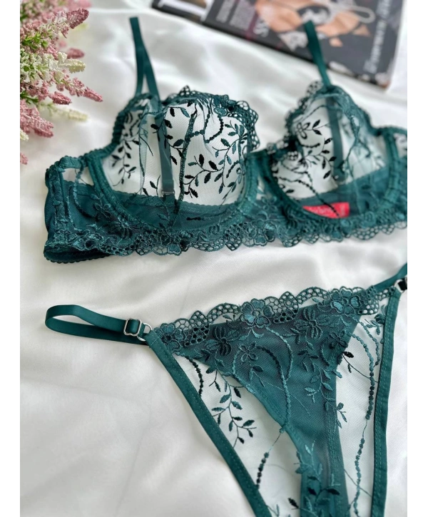 Garden Bralet Takım Yeşil (Büyük Beden)