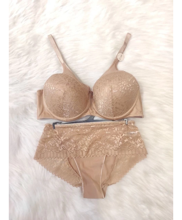 Ginger Sütyen Takımı - Kahverengi (Büyük Beden)