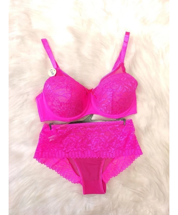 Ginger Sütyen Takımı - Neon Pembe (Büyük Beden)