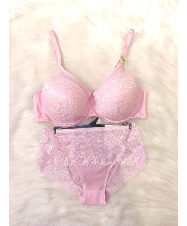 Ginger Sütyen Takımı - Pembe (Büyük Beden)