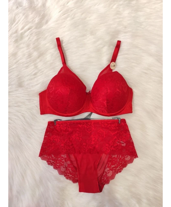 Ginger Sütyen Takımı - Kırmızı (Büyük Beden)