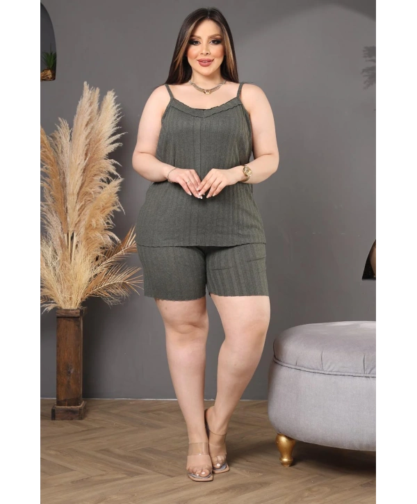 Love Pijama Takımı - Haki (Büyük Beden)