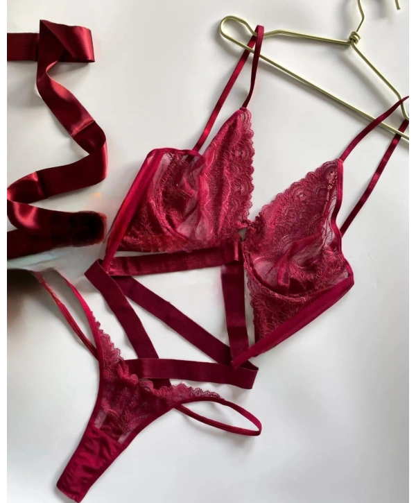 Magnolia 2li Takım - Bordo