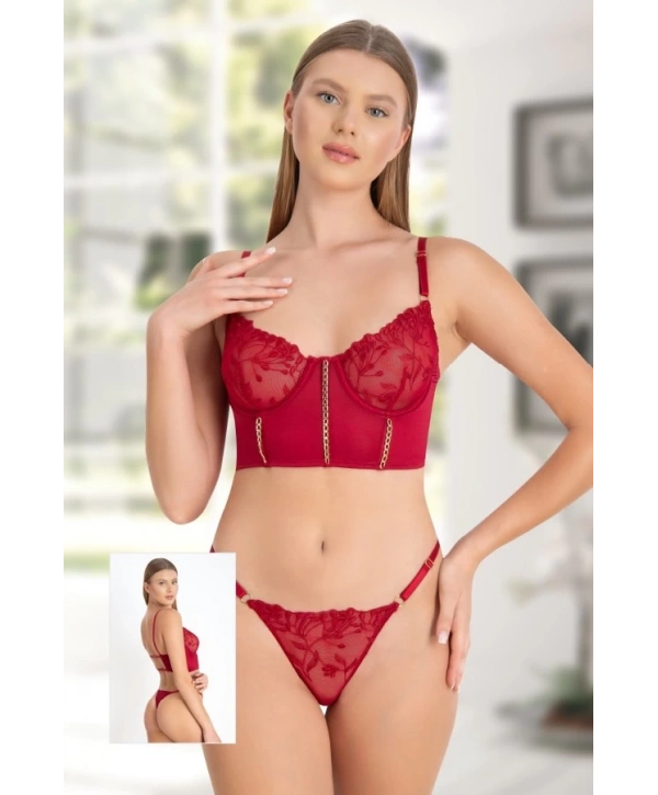 Sunrise Bralet Takım - Bordo