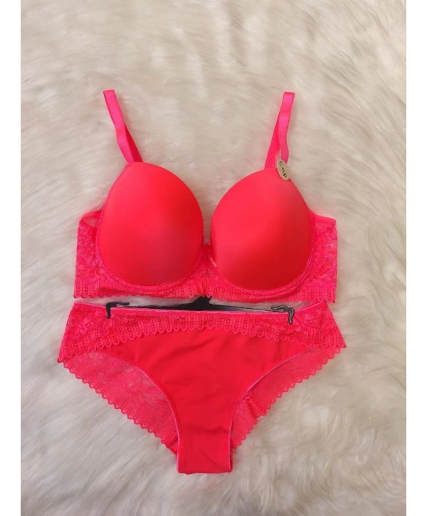 Vanilia Sütyen Takımı - Neon Kırmızı (Büyük Beden)