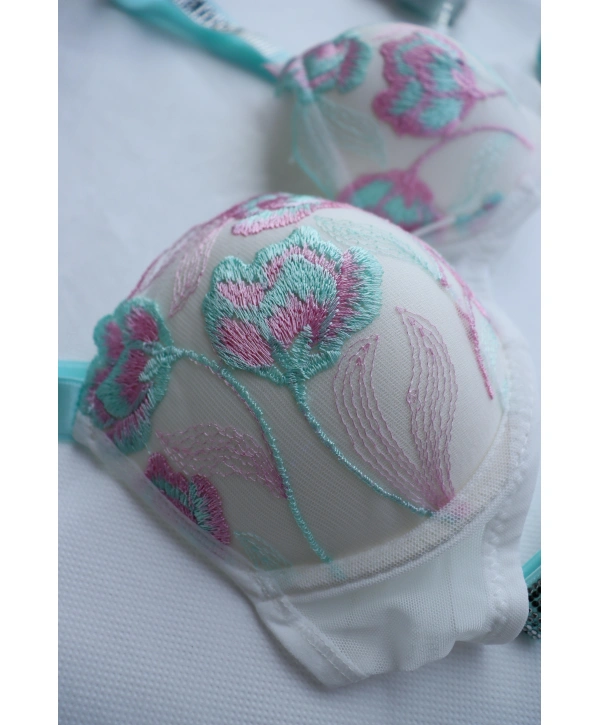 Breeze Sütyen Takımı - Mercan Yeşili ve Pembe