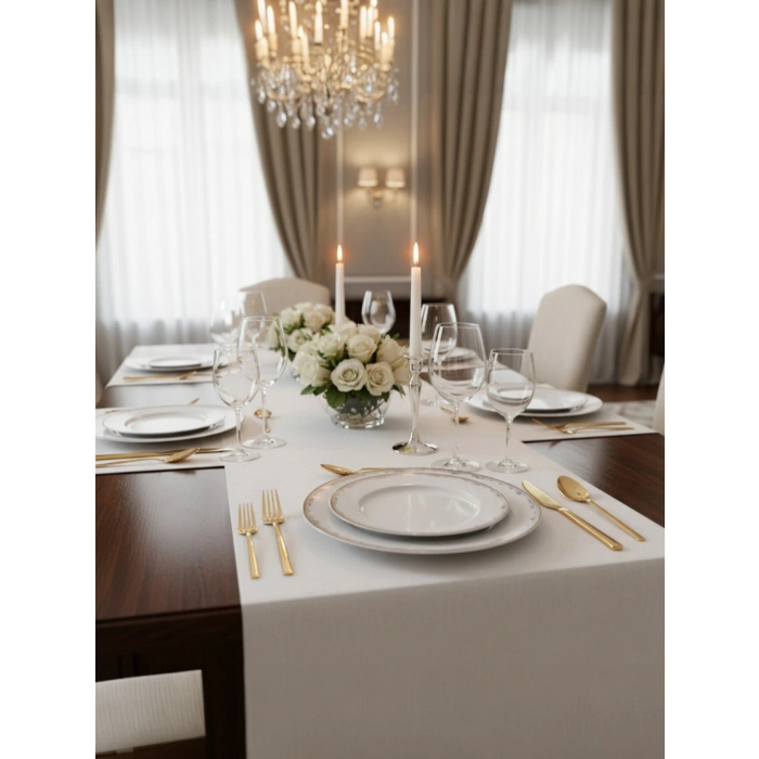 MyBru Paslanmaz Çelik Gold 84 Parça Çatal Kaşık Bıçak Seti 12 Kişilik 304 Paslanmaz Çelik