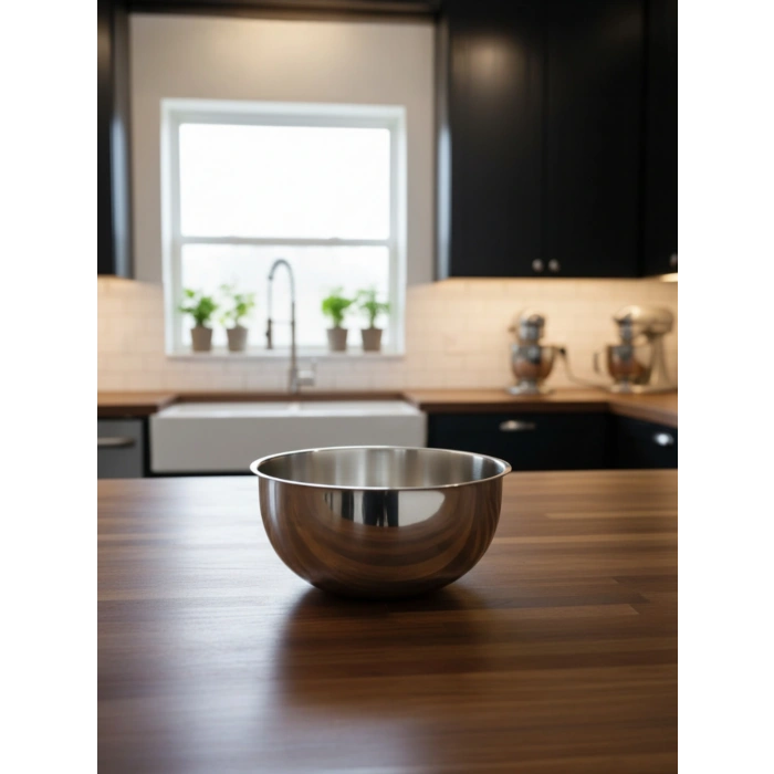 MyBru 430 Paslanmaz Çelik Karıştırma Kabı 19 Cm Çırpma Yoğurma Hamur Salata Pişirme Kasesi