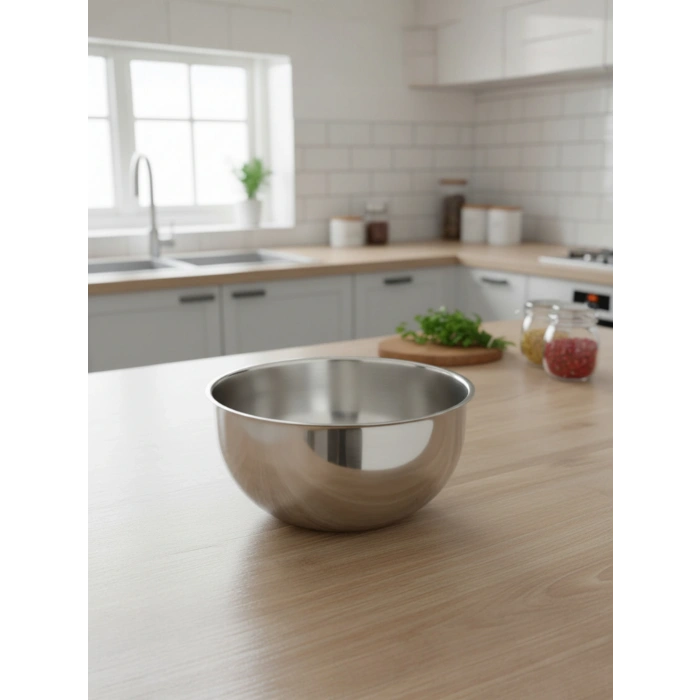 MyBru 430 Paslanmaz Çelik Karıştırma Kabı 19 Cm Çırpma Yoğurma Hamur Salata Pişirme Kasesi