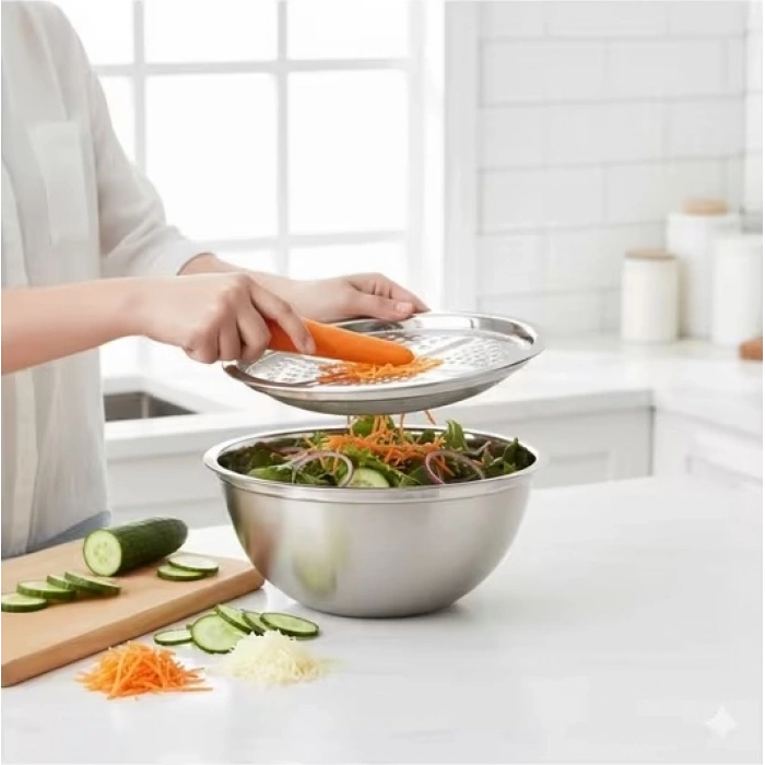 MyBru 430 Paslanmaz Çelik Hazneli Pratik El Rendesi 24 Cm (Dilimleyici)