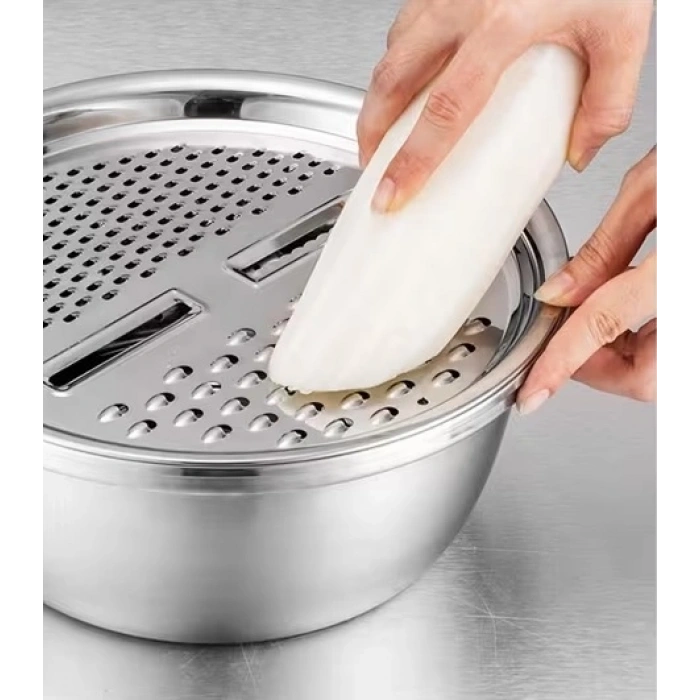 MyBru 430 Paslanmaz Çelik Hazneli Pratik El Rendesi 24 Cm (Dilimleyici)